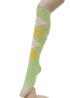 PASTEL ARGYLE PRINTED KNEE HIGH SOCKS style 3
