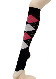 PASTEL ARGYLE PRINTED KNEE HIGH SOCKS style 4