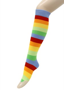 FUN RAINBOW STRIPED KNEE HIGH SOCKS style 2