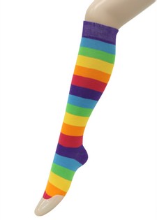 FUN RAINBOW STRIPED KNEE HIGH SOCKS style 4