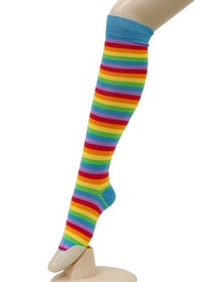 FUN RAINBOW STRIPED KNEE HIGH SOCKS style 6