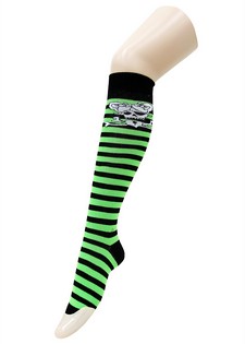 STRIPE SKULLS KNEE HIGH SOCKS style 4