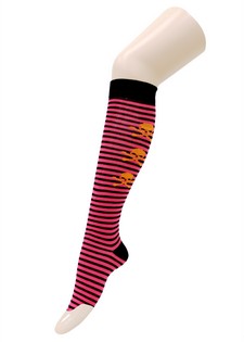 STRIPE SKULLS KNEE HIGH SOCKS style 5