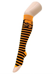 STRIPE SKULLS KNEE HIGH SOCKS style 6