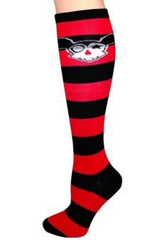 Womens Anime Skull Knee High Socks