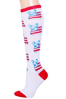 Flag Peace Sign Knee High Socks