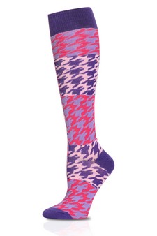 Abstract Checkered Knee High Socks