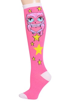 Star Owl Knee High Socks