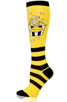 Popcorn Striped Print Knee High Socks