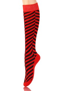 HERRINGBONE STRIPED KNEE HIGH SOCKS style 2