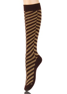 HERRINGBONE STRIPED KNEE HIGH SOCKS style 6
