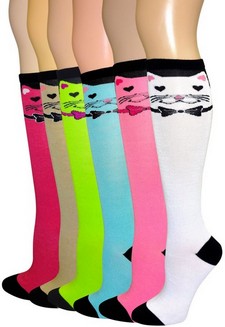 Single Pair Pack Fashion Design Knee High Socks