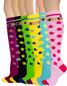 Single Pair Pack Fashion Design Knee High Socks