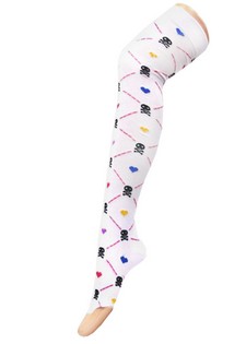 SKULLS AND HEARTS THIGH HIGH SOCKS style 2