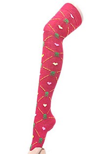 SKULLS AND HEARTS THIGH HIGH SOCKS style 4