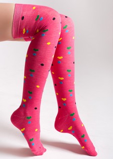 MULTI-COLOR HEART OVER THE KNEE style 6