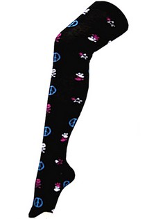 PEACE AND SKULLS THIGH HIGH SOCKS style 5