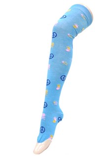 PEACE AND SKULLS THIGH HIGH SOCKS style 6