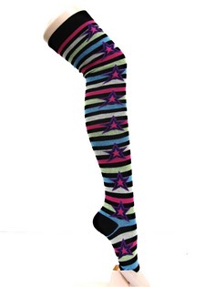 STRIPED STAR OVER THE KNEE SOCKS style 2