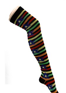 STRIPED STAR OVER THE KNEE SOCKS style 3