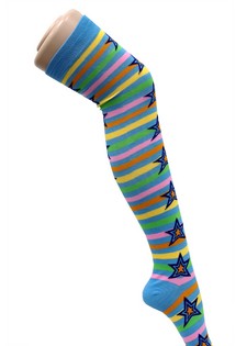 STRIPED STAR OVER THE KNEE SOCKS style 4