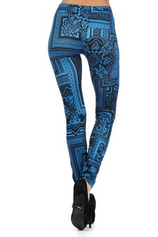 Lady's Bandana Frame Collage Printed Seamless Fashion Leggings style 2