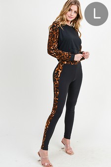 Women's Leopard Side Stripe Two Piece Set (Large only)