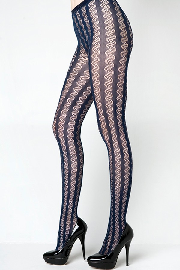 Stella Elyse Coiled Lines Fishnet Pantyhose - Wholesale 