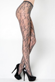 Stella Elyse Floral Stitching Fishnet Pantyhose (Queen, Black) at   Women's Clothing store