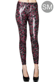 STELLA ELYSE Lips and Lace Printed Liquid Leggings (S/M only)