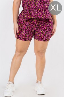 Women's Vivid Leopard Print Loungewear Shorts