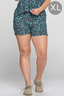 Women's Vivid Leopard Print Loungewear Shorts