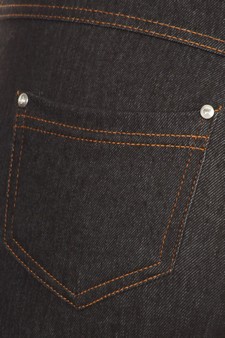 Women's Capri Jeggings w/ Faux Fly & Contrast Stitching style 5