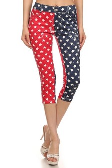Star Spangled- American Flag Jegging-Capr