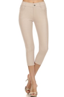 Women's Cotton-Blend 5-Pocket Skinny Capri Jeggings (Small only) style 2