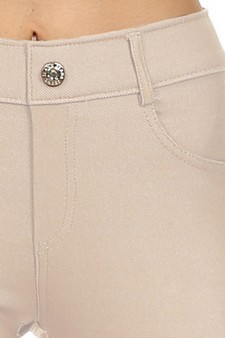 Women's Cotton-Blend 5-Pocket Skinny Capri Jeggings (Small only) style 4