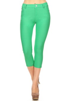 Women's Cotton-Blend 5-Pocket Skinny Capri Jeggings (Small only) style 2