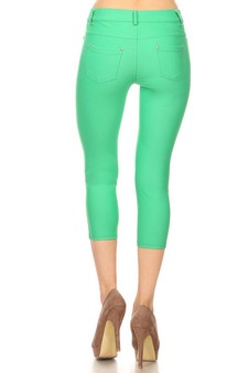 Women's Cotton-Blend 5-Pocket Skinny Capri Jeggings (Small only) style 3