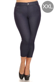 Women's Cotton-Blend 5-Pocket Skinny Capri Jeggings ***XXL size only