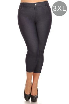 Women's Cotton-Blend 5-Pocket Skinny Capri Jeggings (XXXL only)