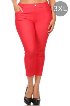 Women's Cotton-Blend 5-Pocket Skinny Capri Jeggings (XXXL only)