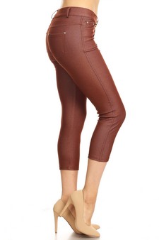 Women's Cotton-Blend 5-Pocket Skinny Capri Jeggings style 2