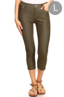 Women's Classic Solid Capri Jeggings (Large only)