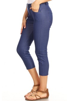 Women's Classic Solid Capri Jeggings (Large only) style 2
