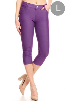 Women's Classic Solid Capri Jeggings (Large only)