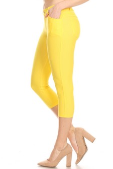 Women's Classic Solid Capri Jeggings (Large only) style 2