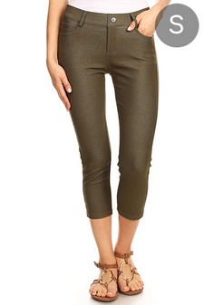 Women's Classic Solid Capri Jeggings (Small only)