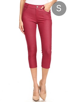 Women's Classic Solid Capri Jeggings (Small only)