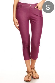 Women's Classic Solid Capri Jeggings (Small only)