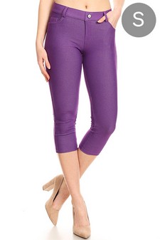 Women's Classic Solid Capri Jeggings (Small only)